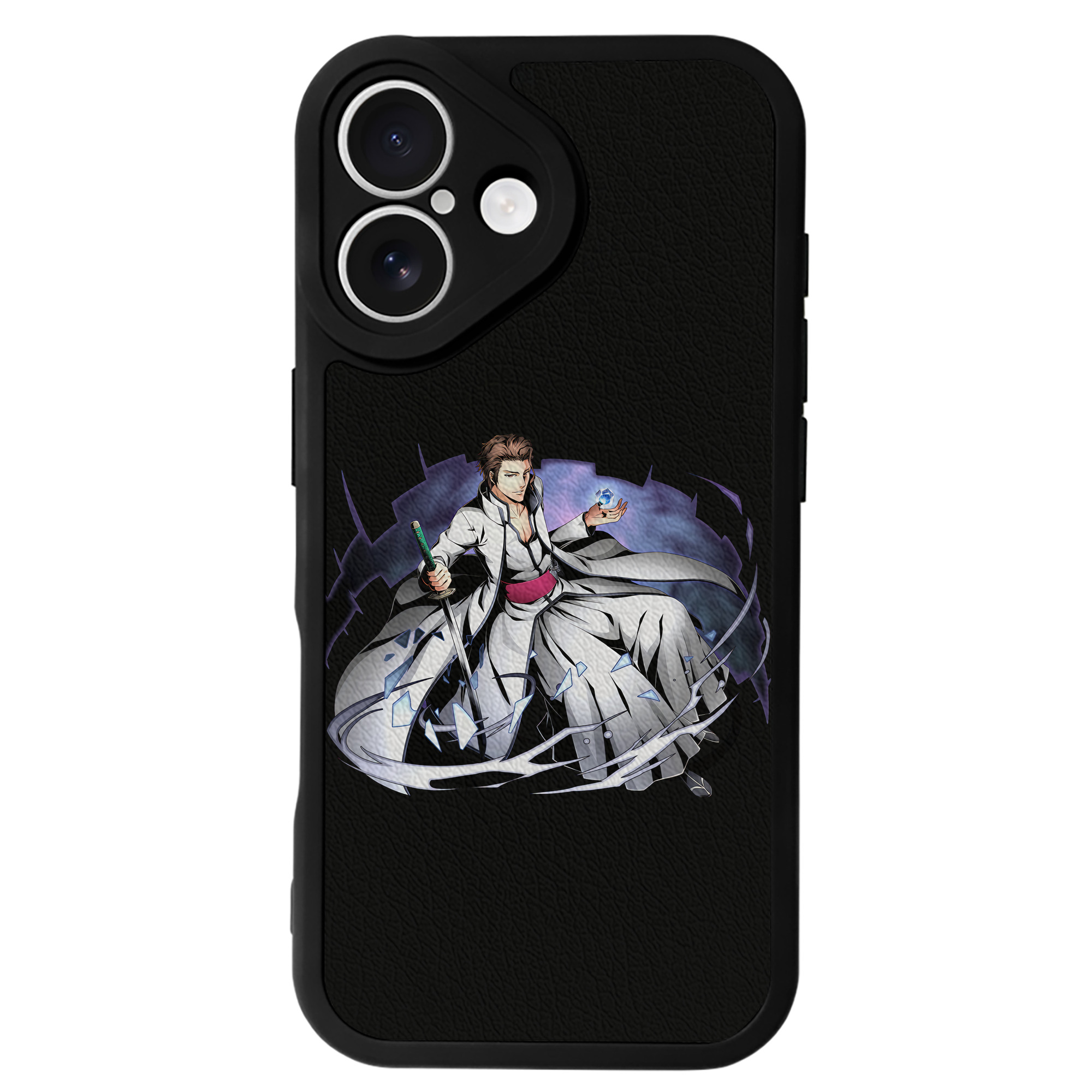 （画像用） ブリーチ 藍染 惣右介（あいぜん そうすけ） BLEACH Aizen Sousuke 【iPhone 16シリーズ対応】シリコンスマホケース（レザー調） 材質：シリコン